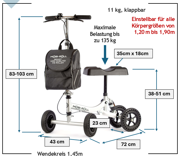 MR 22 Mobi-Roll Orthopädischer Knieroller – Bild 4